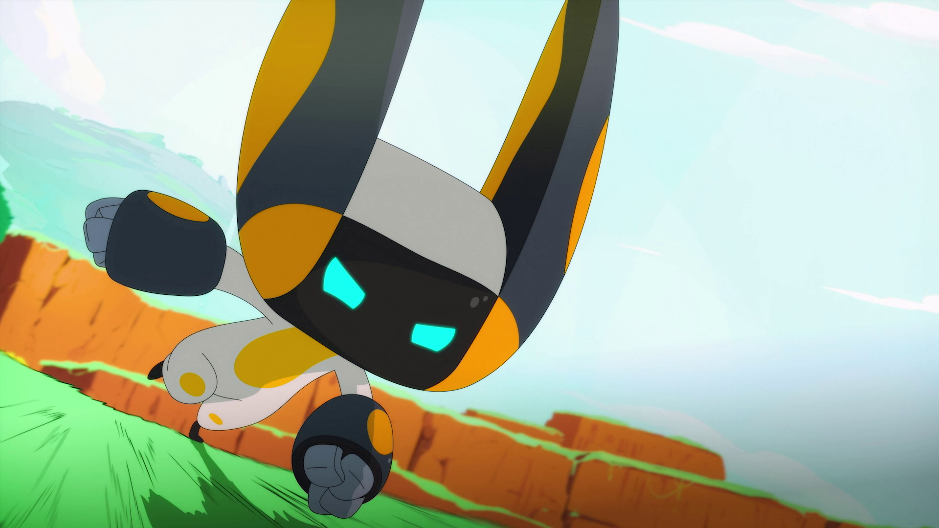 fotograma del trailer 2d del videojuego temtem swarm donde oree corre